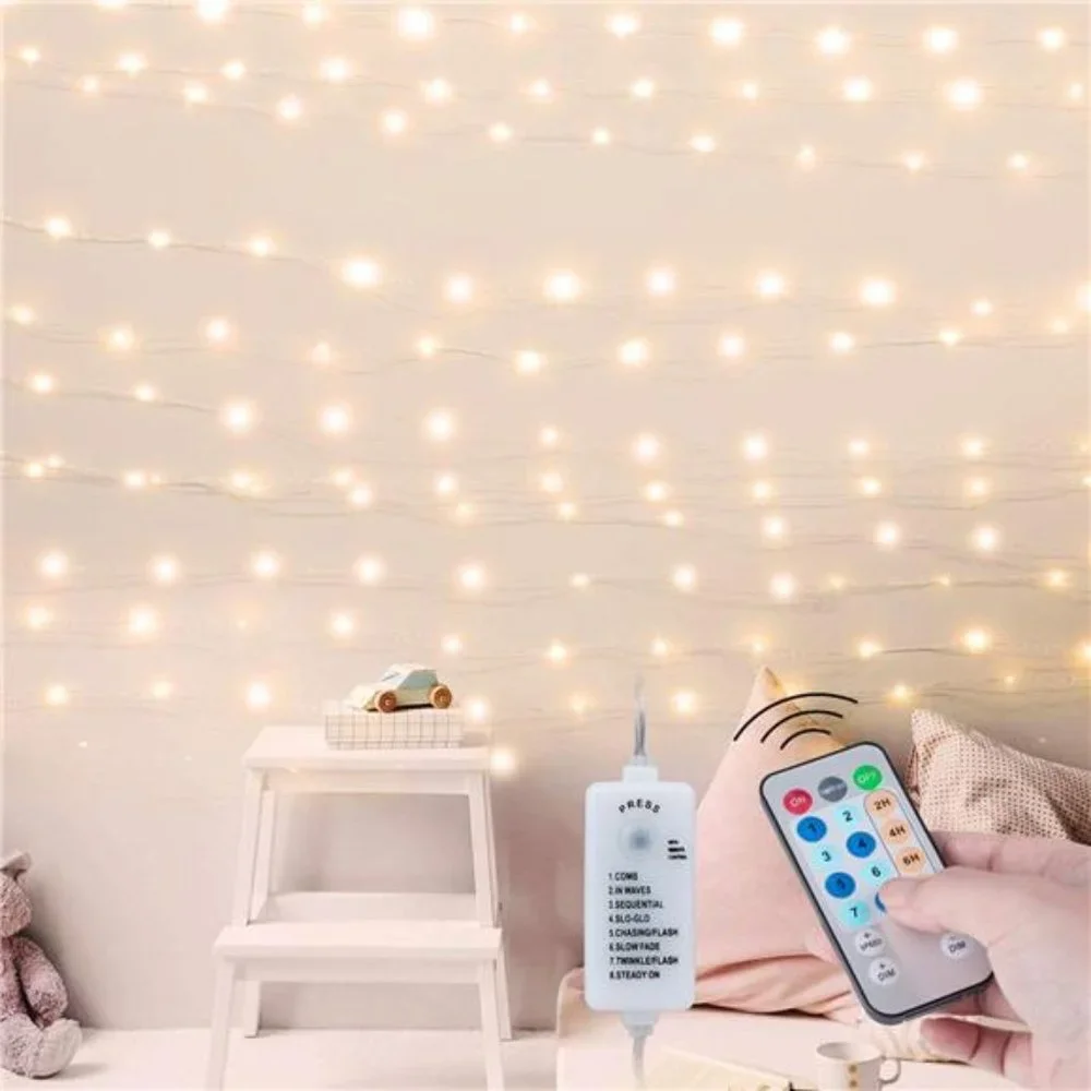 USB Fairy String Lights w/ Remote and Power Adapter, 66 Ft 200 Led Firefly Light